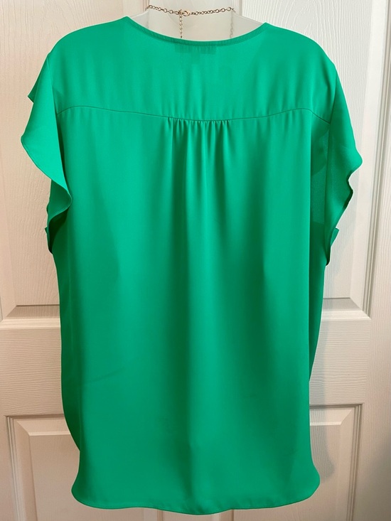 CHAUS Women's Flutter Sleeve V-Neck Blouse - Green and Sleeveless Blouse Pink XL - Picture 13 of 15